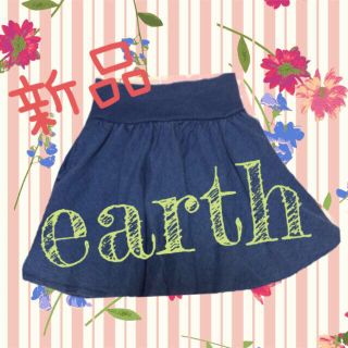 アースミュージックアンドエコロジー(earth music & ecology)の新品破格★トレンドデニムフレアスカート(ミニスカート)