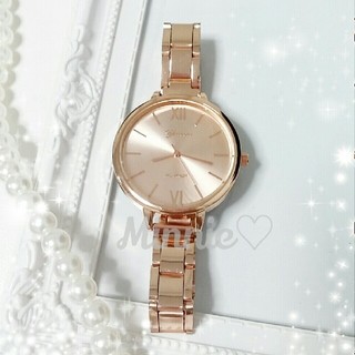 ピンクゴールド　シンプル　時計　新品　ガーリー 春(腕時計)