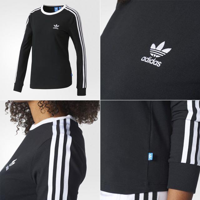 adidas(アディダス)のM【新品/即日発送OK】adidas オリジナルス レディース ロンT 黒 レディースのトップス(Tシャツ(長袖/七分))の商品写真