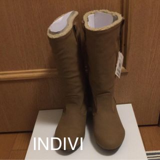 インディヴィ(INDIVI)のINDIVI  インヒールブーツ 茶系 新品(ブーツ)