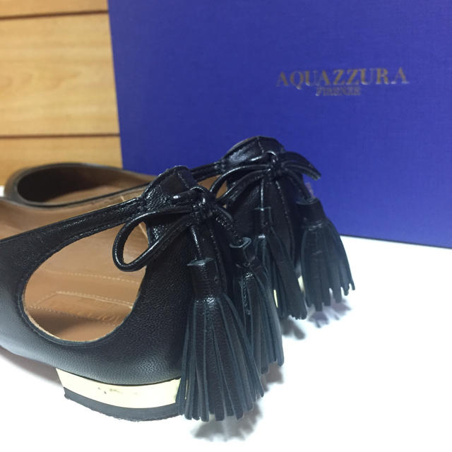 週末値下げます♪AQUAZZURA アクアズーラ フリンジフラットシューズ