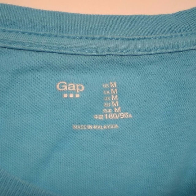 GAP(ギャップ)の男M GAP ユーズド加工プリントTシャツ ライトブルー メンズのトップス(Tシャツ/カットソー(半袖/袖なし))の商品写真