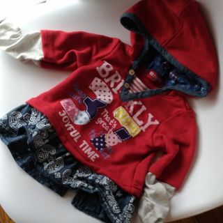 ベビーギャップ(babyGAP)の袖ギャザー ペイズリー パーカー(トレーナー)