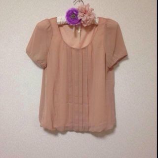 プロポーションボディドレッシング(PROPORTION BODY DRESSING)のサーモンピンク♡タック入りブラウス(シャツ/ブラウス(半袖/袖なし))