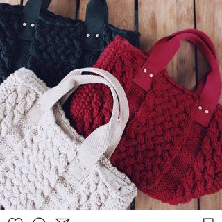 リエンダ(rienda)のrienda♡ケーブルニットミディーBAG♡ノベルティ♡赤(トートバッグ)