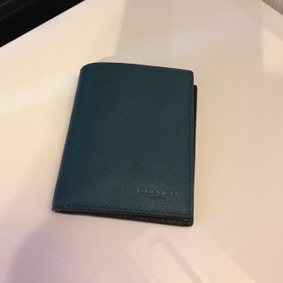 コーチ(COACH)のcoach 二つ折り財布 メンズ グリーン×ブラック(折り財布)