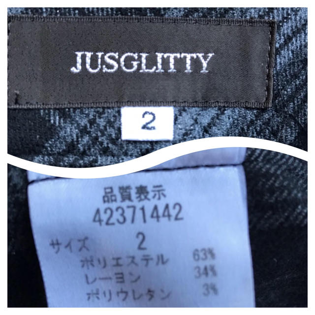 JUSGLITTY(ジャスグリッティー)のJUSGLITTY パンツ レディース 黒 グレー ジャスグリッティー 2 レディースのパンツ(カジュアルパンツ)の商品写真