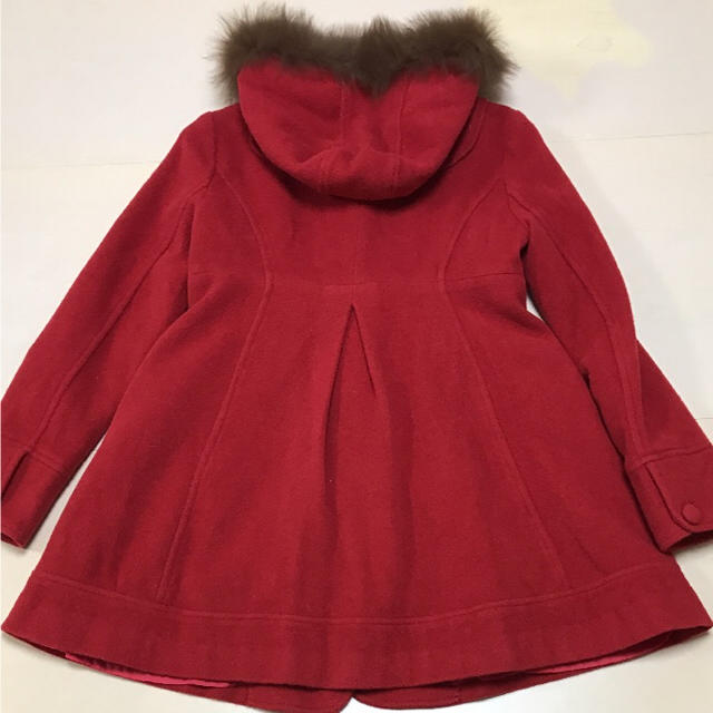 LODISPOTTO(ロディスポット)のロディスポット 赤 ダッフルコート フォックスファー レディースのジャケット/アウター(ダッフルコート)の商品写真