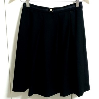 ロペピクニック(Rope' Picnic)の【新品】フレアスカート　38　Mサイズ　ブラック(ひざ丈スカート)