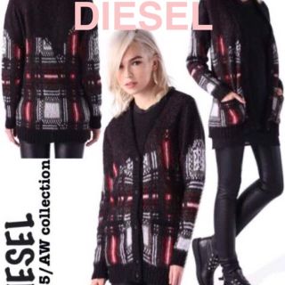 ディーゼル(DIESEL)の【3万美品❗️】DIESEL☆チェックモヘヤニットカーディガン/ロデオクラウンズ(ニット/セーター)