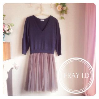 フレイアイディー(FRAY I.D)の美香さん着用♡チュールコンビワンピース♡(ひざ丈ワンピース)