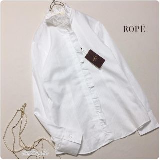 ロペ(ROPE’)のROPE classe 【タグ付き】 ハイネック フリル ストライプ シャツ(シャツ/ブラウス(長袖/七分))