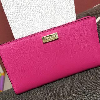 ケイトスペードニューヨーク(kate spade new york)の【美品】ケイトスペード 長財布ピンク レザー Kate spade(長財布)