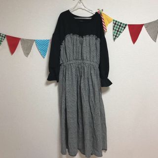 ダブルクローゼット(w closet)のダブルクローゼット チェックワンピース(ロングワンピース/マキシワンピース)