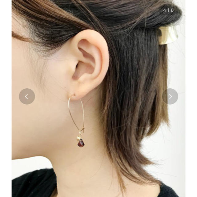 TAKE-UP(テイクアップ)の最終お値下げ¥7500→¥5500テイクアップ❤︎ガーネットピアス レディースのアクセサリー(ピアス)の商品写真