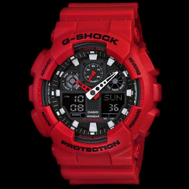 G-SHOCK(ジーショック)のG-SHOCK  GA-100B-4AJF RED メンズの時計(腕時計(アナログ))の商品写真