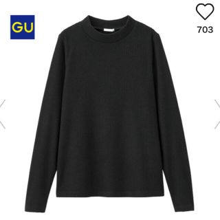 ジーユー(GU)の【GU】起毛リブＴ (超大型店) ブラック M(ニット/セーター)