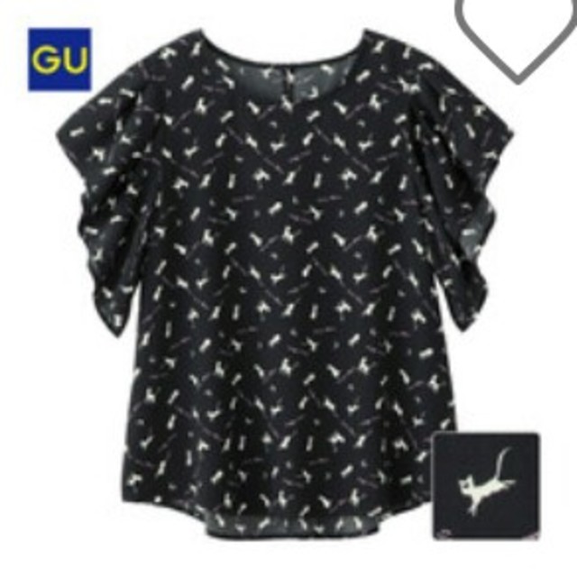 GU(ジーユー)のGU/Wプリントブラウス/半袖/アルテミス レディースのトップス(シャツ/ブラウス(半袖/袖なし))の商品写真