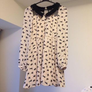 イング(INGNI)のネコ柄ワンピース(ミニワンピース)