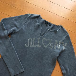 ジルスチュアート(JILLSTUART)のジルスチュアート 切りっぱなしカットソー グレー(カットソー(長袖/七分))