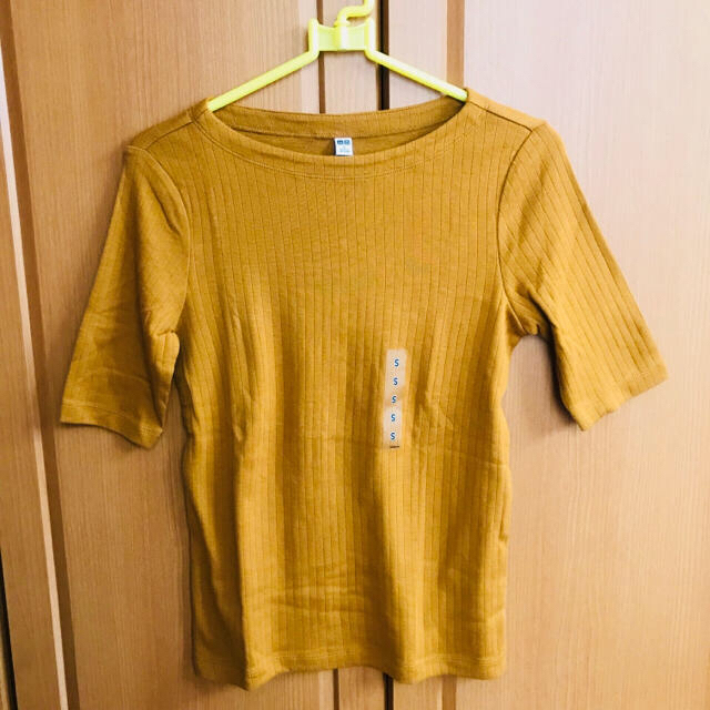 UNIQLO(ユニクロ)のUNIQLO＊リブボートネックT レディースのトップス(Tシャツ(長袖/七分))の商品写真