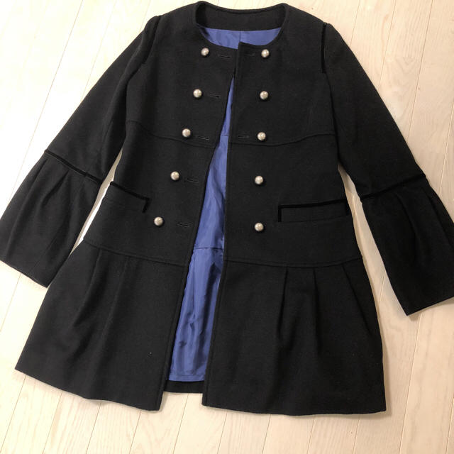 黒 ロングコート レディースのジャケット/アウター(ロングコート)の商品写真