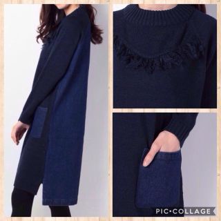 コムサイズム(COMME CA ISM)の美品♪コムサイズムデニムニットワンピース(ロングワンピース/マキシワンピース)