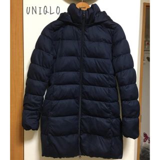 ユニクロ(UNIQLO)のユニクロ ストレッチダウンコート ネイビー レディースMサイズ(ダウンコート)