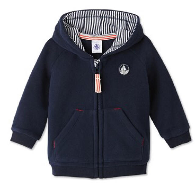 PETIT BATEAU(プチバトー)のもこ0210様専用☆24M プチバトー フリースフード付パーカ キッズ/ベビー/マタニティのベビー服(~85cm)(ジャケット/コート)の商品写真