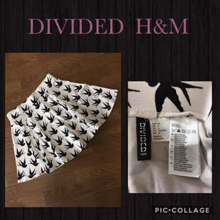 エイチアンドエム(H&M)のDIVIDED H&M フレアスカート ストレッチ 総柄 サイズEUR36 美品(ミニスカート)