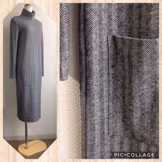 ザラ(ZARA)の美品♪ZARAハイネックウールワンピース(ロングワンピース/マキシワンピース)