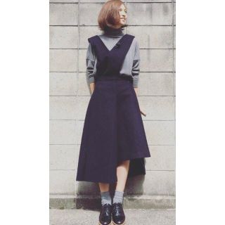 ENFOLD Shirring Salopette Skirt  38  美品