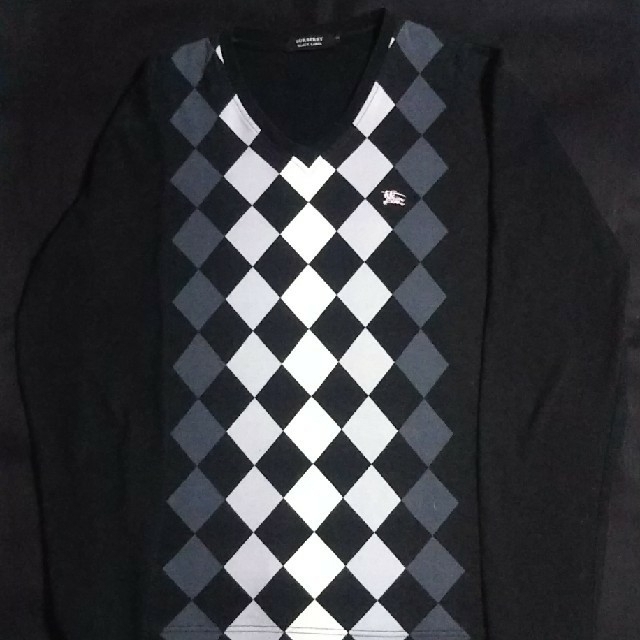 BURBERRY BLACK LABEL(バーバリーブラックレーベル)のバーバリー ブラックレーベル アーガイル カットソー メンズのトップス(Tシャツ/カットソー(七分/長袖))の商品写真