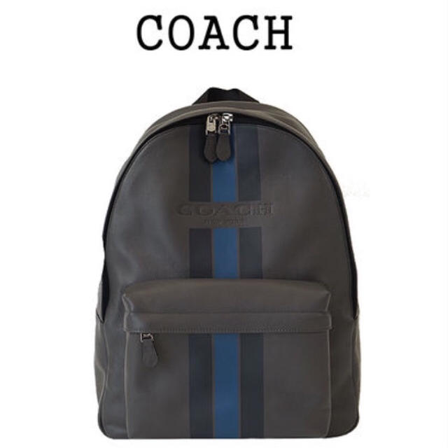 COACH(コーチ)のコーチ COACH チャールズ ヴァーシティ ストライプ レザー バックパック レディースのバッグ(ショルダーバッグ)の商品写真