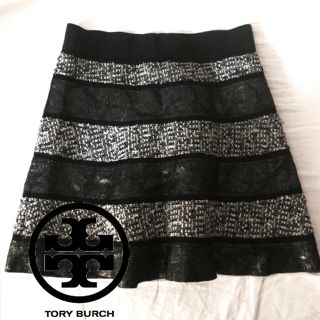 トリーバーチ(Tory Burch)のトリーバーチ ツイードスカート ブラック(ミニスカート)