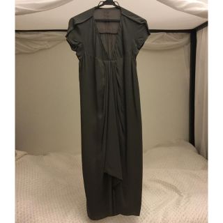 リックオウエンス(Rick Owens)の美品☆リックオウエンス☆シルクワンピース☆ダストグレー(ひざ丈ワンピース)