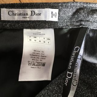 クリスチャンディオール(Christian Dior)のクリスチャンディオール シルク ウール スカート(ひざ丈スカート)