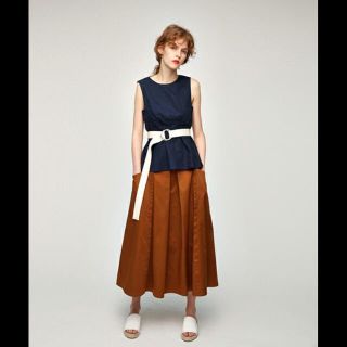 マウジー(moussy)のMOUSSY TUCK FLARE SKIRT マウジータックフレアスカートS (ロングスカート)