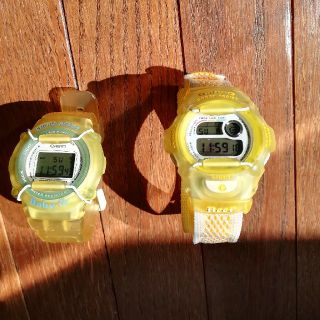 カシオ(CASIO)のbabyG　ベビージー　イエロー　二個セット　電池交換済(腕時計)