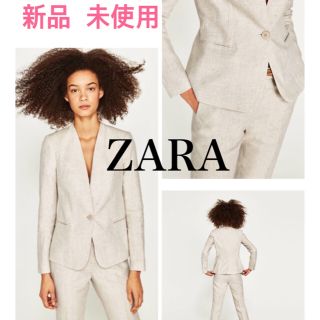 ザラ(ZARA)の✴︎新品未使用✴︎ZARA リネンジャケット(ノーカラージャケット)