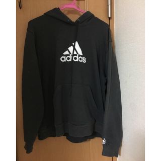 アディダス(adidas)のadidas 黒プルオーバー(パーカー)