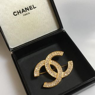 シャネル(CHANEL)のシャネル ブローチ ココマーク  ラインストーン 正規品(ブローチ/コサージュ)