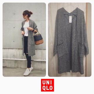 UNIQLO - 【RICH様専用】ツイードニットコートの通販 by saho's shop