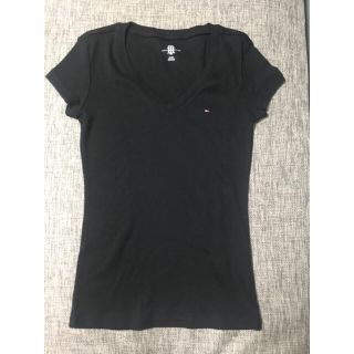 トミーヒルフィガー(TOMMY HILFIGER)のトミーヒルフィガー Vネック Tシャツ(ブラック1枚)(Tシャツ(半袖/袖なし))