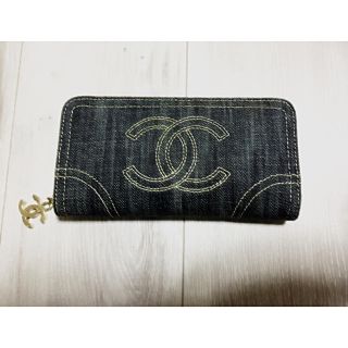 シャネル(CHANEL)のみー's様専用 シャネル ラウンドファスナー  長い財布 デニム (財布)