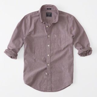 アバクロンビーアンドフィッチ(Abercrombie&Fitch)の【新品】Abercrombie オックスフォードワンポイントムース刺繍長袖シャツ(シャツ)