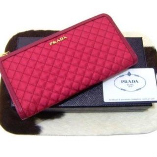 プラダ(PRADA)のプラダ　ナイロンキルティング　L字ファスナー　ローズ　長財布　新品(財布)