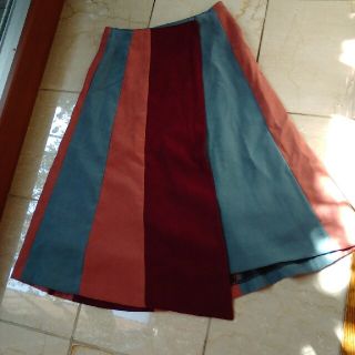 レディアゼル(REDYAZEL)のレディアゼル　スエード　巻きスカート　配色スカート　レトロ　ヴィンテージ(ロングスカート)