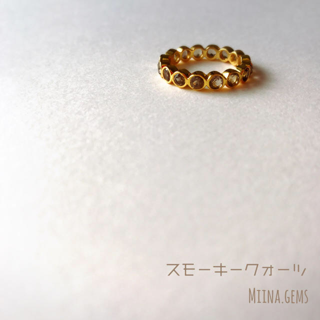 インドジュエリー スモーキークォーツ エタニティリングの通販 by miina.gems （ミーナジェムス）｜ラクマ