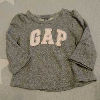 ベビーギャップ(babyGAP)のGAP 杢グレー薄手ロゴトレーナー  90(その他)